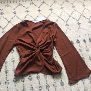 Knot front blouse